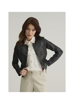 Taliowana czarna kurtka skórzana damska ze sklepu OCHNIK w kategorii Kurtki damskie - zdjęcie 172555513