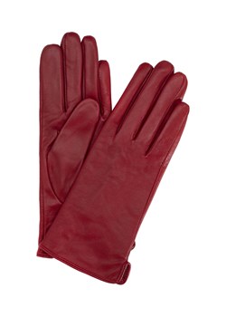 Skórzane czerwone rękawiczki damskie ze sklepu OCHNIK w kategorii Rękawiczki damskie - zdjęcie 172555714