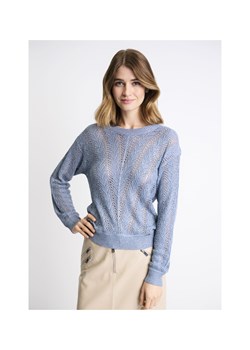 Niebieski ażurowy sweter damski ze sklepu OCHNIK w kategorii Swetry damskie - zdjęcie 172556761