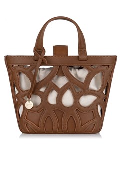 Koniakowy koszyk z imitacji skóry ze sklepu OCHNIK w kategorii Torby Shopper bag - zdjęcie 172556991