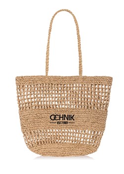 Słomkowa beżowa torebka shopper damska ze sklepu OCHNIK w kategorii Torby Shopper bag - zdjęcie 172557213