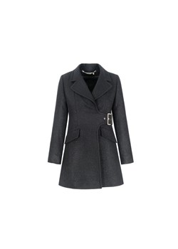 Czarny płaszcz damski z klamrą ze sklepu OCHNIK w kategorii Płaszcze damskie - zdjęcie 172558283