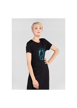 Czarny T-shirt damski z wilgą ze sklepu OCHNIK w kategorii Bluzki damskie - zdjęcie 172558421