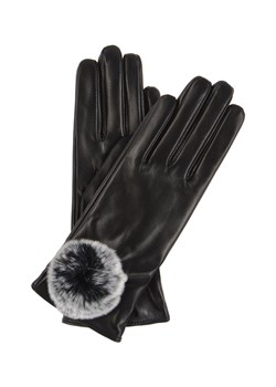 Skórzane rękawiczki damskie z pomponem ze sklepu OCHNIK w kategorii Rękawiczki damskie - zdjęcie 172559373