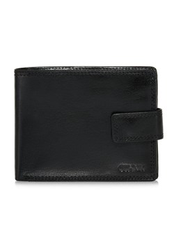 Skórzany zapinany czarny portfel męski ze sklepu OCHNIK w kategorii Portfele męskie - zdjęcie 172559780