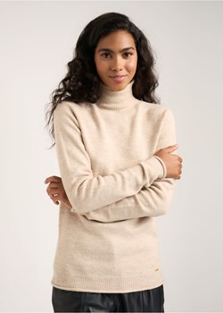 Beżowy sweter z golfem damski ze sklepu OCHNIK w kategorii Swetry damskie - zdjęcie 172560161