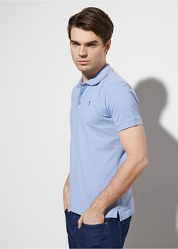 Błękitna koszulka polo z logo ze sklepu OCHNIK w kategorii T-shirty męskie - zdjęcie 172560440