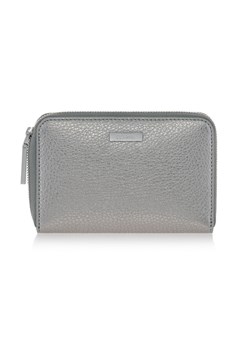 Srebrny skórzany portfel damski ze sklepu OCHNIK w kategorii Portfele damskie - zdjęcie 172560562