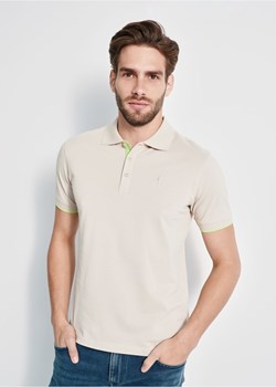 Beżowa koszulka polo męska ze sklepu OCHNIK w kategorii T-shirty męskie - zdjęcie 172561320