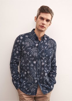 Lniana wzorzysta koszula męska ze sklepu OCHNIK w kategorii Koszule męskie - zdjęcie 172562282
