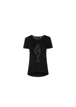 Czarny T-shirt damski z aplikacją ze sklepu OCHNIK w kategorii Bluzki damskie - zdjęcie 172562361