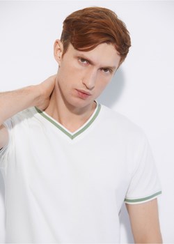Biało-zielony T-shirt męski ze sklepu OCHNIK w kategorii T-shirty męskie - zdjęcie 172562773