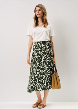Długa zielono-biała spódnica z zakładką ze sklepu OCHNIK w kategorii Spódnice - zdjęcie 172563192