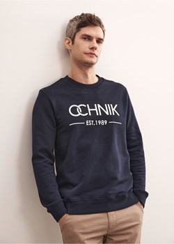 Granatowa bluza męska z logo ze sklepu OCHNIK w kategorii Bluzy męskie - zdjęcie 172563671