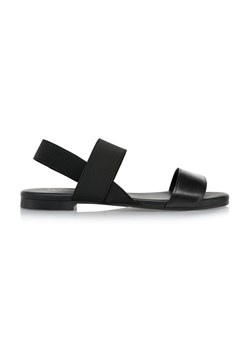 Skórzane czarne sandałki na gumę ze sklepu OCHNIK w kategorii Sandały damskie - zdjęcie 172563692