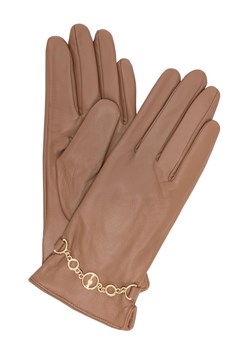 Skórzane brązowe rękawiczki damskie ze sklepu OCHNIK w kategorii Rękawiczki damskie - zdjęcie 172564473