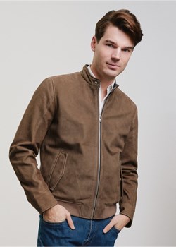 Skórzana kurtka męska w kolorze khaki ze sklepu OCHNIK w kategorii Kurtki męskie - zdjęcie 172564910