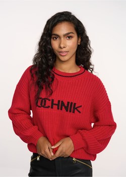 Czerwony sweter damski z logo OCHNIK ze sklepu OCHNIK w kategorii Swetry damskie - zdjęcie 172564974
