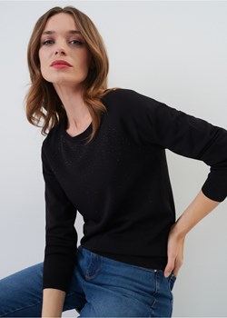 Czarna bluzka damski z cekinami ze sklepu OCHNIK w kategorii Bluzy damskie - zdjęcie 172565151