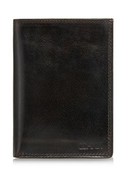 Skórzany niezapinany brązowy portfel męski ze sklepu OCHNIK w kategorii Portfele męskie - zdjęcie 172565254