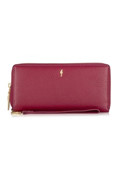 Różowy skórzany portfel damski na pasku ze sklepu OCHNIK w kategorii Portfele damskie - zdjęcie 172565442