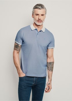 Błękitna koszulka polo męska ze sklepu OCHNIK w kategorii T-shirty męskie - zdjęcie 172565734