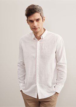 Lniana biała koszula męska ze sklepu OCHNIK w kategorii Koszule męskie - zdjęcie 172566303