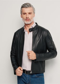 Czarna skórzana kurtka męska ze stójką ze sklepu OCHNIK w kategorii Kurtki męskie - zdjęcie 172566832