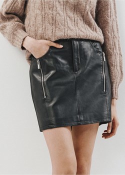 Czarna spódnica mini ze skóry naturalnej ze sklepu OCHNIK w kategorii Spódnice - zdjęcie 172567110