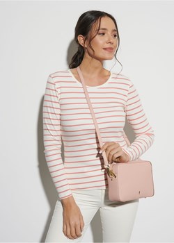 Kremowa bluzka damska w różowe paski ze sklepu OCHNIK w kategorii Bluzki damskie - zdjęcie 172567541