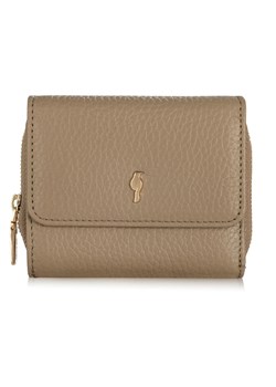 Mały beżowy skórzany portfel damski ze sklepu OCHNIK w kategorii Portfele damskie - zdjęcie 172568363