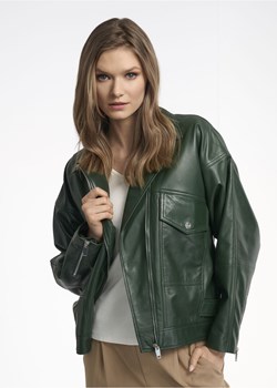 Zielona kurtka skórzana oversize damska ze sklepu OCHNIK w kategorii Kurtki damskie - zdjęcie 172568472