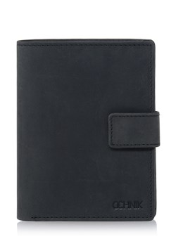 Czarny skórzany portfel męski PORMS-0543-99(W23) ze sklepu OCHNIK w kategorii Portfele męskie - zdjęcie 172568780
