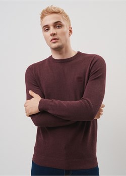 Bordowy bawełniany sweter męski z logo ze sklepu OCHNIK w kategorii Swetry męskie - zdjęcie 172569023