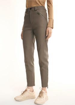 Szare spodnie skórzane damskie ze sklepu OCHNIK w kategorii Spodnie damskie - zdjęcie 172569132