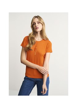 Pomarańczowy T-shirt damski z wilgą ze sklepu OCHNIK w kategorii Bluzki damskie - zdjęcie 172569272