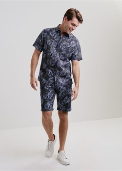 Granatowa koszula z krótkim rękawem męska ze sklepu OCHNIK w kategorii Koszule męskie - zdjęcie 172569623