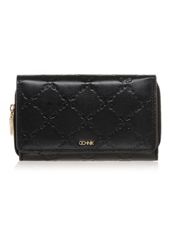 Czarny skórzany portfel damski z tłoczeniem ze sklepu OCHNIK w kategorii Portfele damskie - zdjęcie 172569851