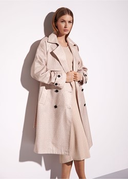 Dwurzędowy płaszcz damski z monogramem ze sklepu OCHNIK w kategorii Płaszcze damskie - zdjęcie 172570474
