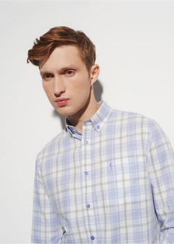 Jasna koszula męska w kratkę ze sklepu OCHNIK w kategorii Koszule męskie - zdjęcie 172570734
