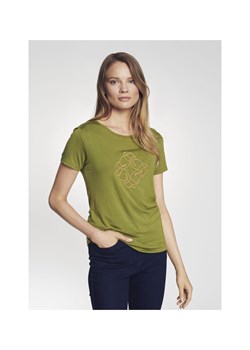 T-shirt damski khaki z wilgą ze sklepu OCHNIK w kategorii Bluzki damskie - zdjęcie 172570754