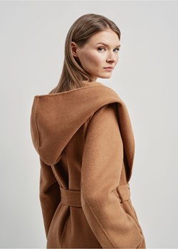 Długi brązowy płaszcz damski oversize ze sklepu OCHNIK w kategorii Płaszcze damskie - zdjęcie 172570761