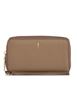 Beżowy skórzany portfel damski na pasku ze sklepu OCHNIK w kategorii Portfele damskie - zdjęcie 172571152