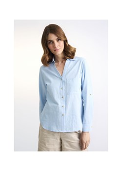 Błękitna koszula bawełniana damska ze sklepu OCHNIK w kategorii Koszule damskie - zdjęcie 172571274