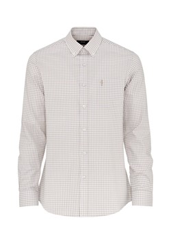 Beżowa koszula męska w drobną kratkę ze sklepu OCHNIK w kategorii Koszule męskie - zdjęcie 172571481