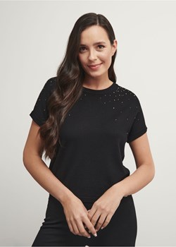 Czarna bluzka damska z nitami ze sklepu OCHNIK w kategorii Bluzki damskie - zdjęcie 172571980