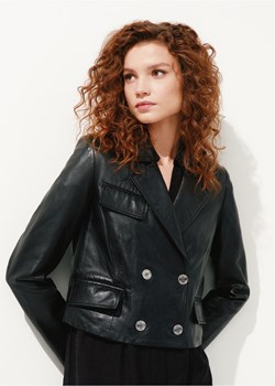 Czarna krótka kurtka skórzana damska ze sklepu OCHNIK w kategorii Kurtki damskie - zdjęcie 172571992