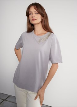 Szara bluzka damska z cyrkoniami ze sklepu OCHNIK w kategorii Bluzki damskie - zdjęcie 172572071