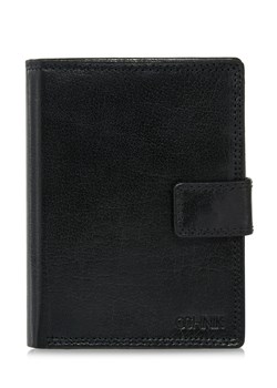 Czarny lakierowany skórzany portfel męski ze sklepu OCHNIK w kategorii Portfele męskie - zdjęcie 172572281