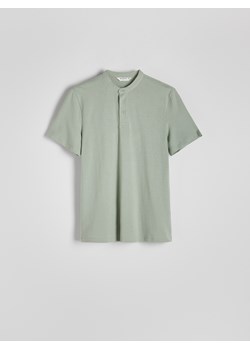 Reserved - Koszulka polo regular ze stójką - zielony ze sklepu Reserved w kategorii T-shirty męskie - zdjęcie 172573792